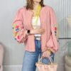 Chaqueta MICCA Bordada Rosa