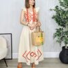 Vestido NICOLLET Beige&Teja
