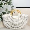 Capazo Crochet CLÉO Media Luna Blanco