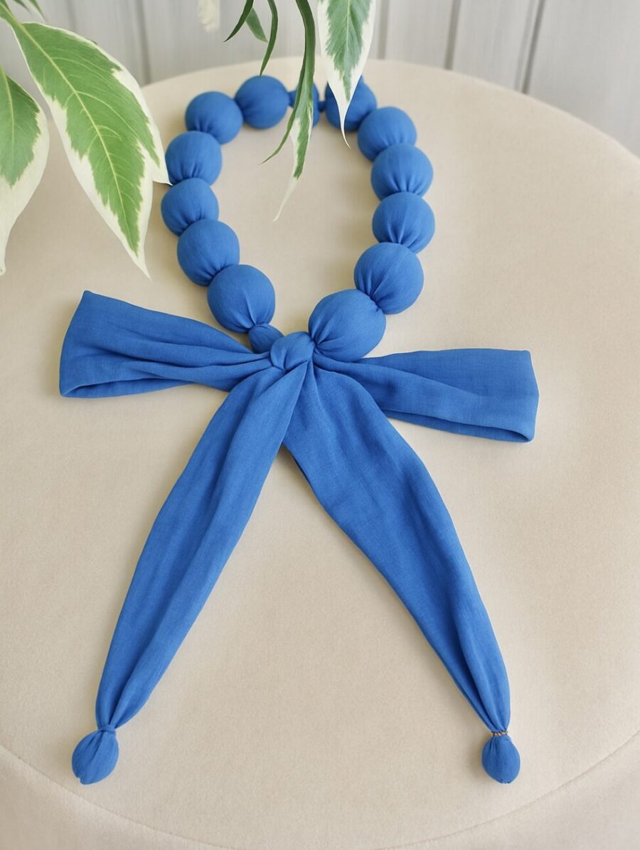 Collar CUENTAS TEXTIL Lazada Azul