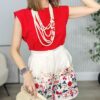 Camiseta BASIC Hombreras Rojo