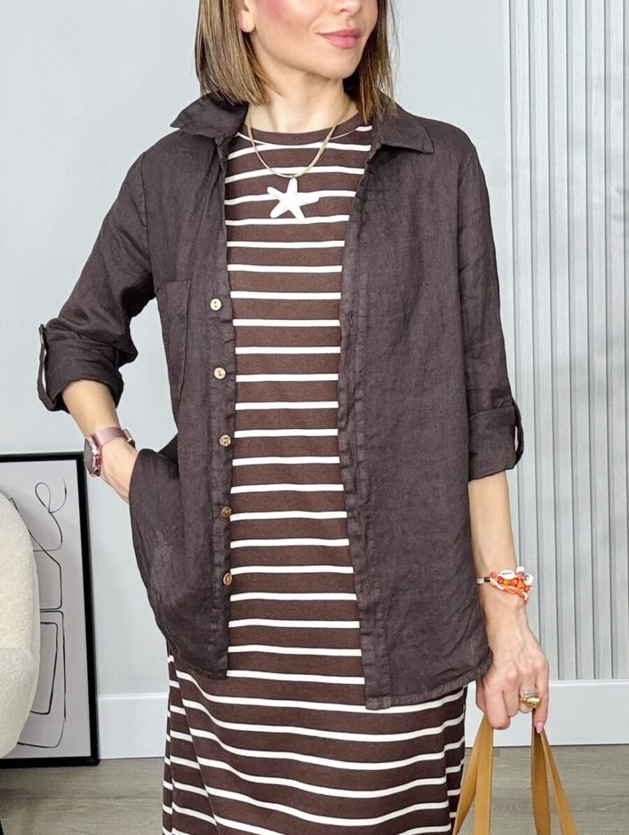 Blusa TRUFFA ALLO ALLO Lino Chocolate
