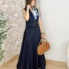 Conjunto Chaleco y Falda VIENA Azul Oscuro