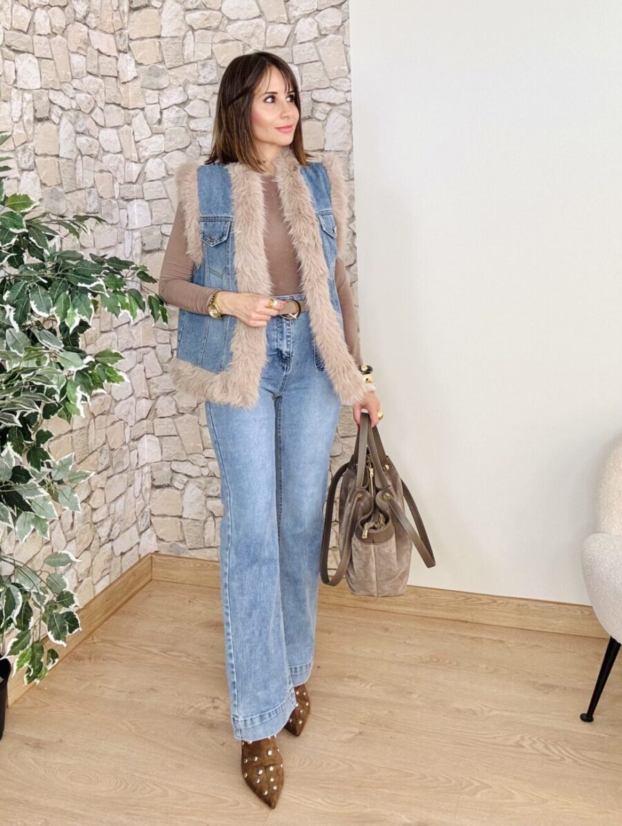 Alternative view of Jeans Flare KAREN Azul Medio