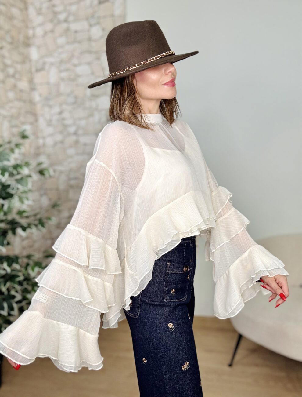 Blusa CHLOE Asimétrica Marfil