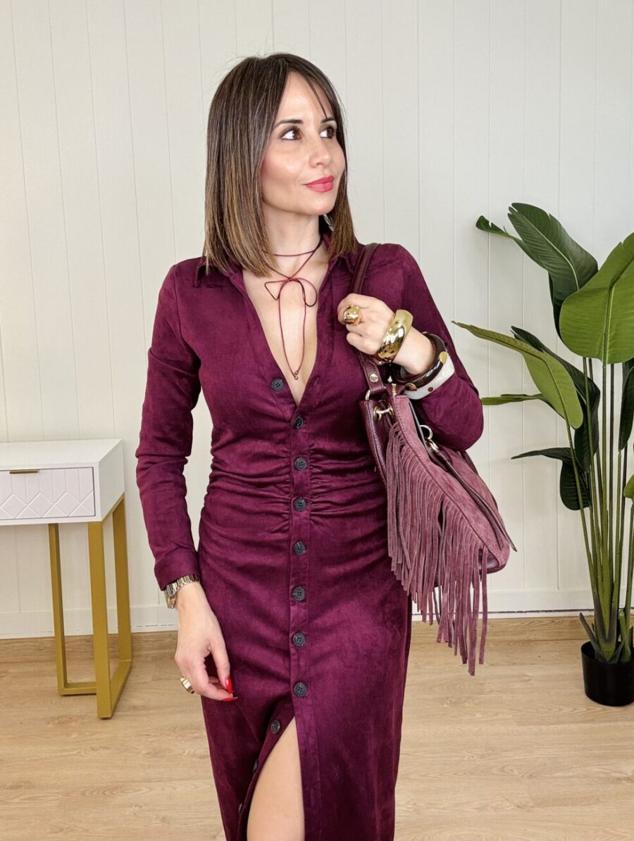 Alternative view of Vestido XELION Burdeos