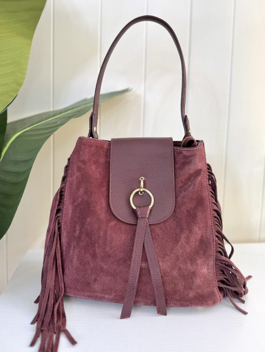 Bolso LURA Flecos Burdeos