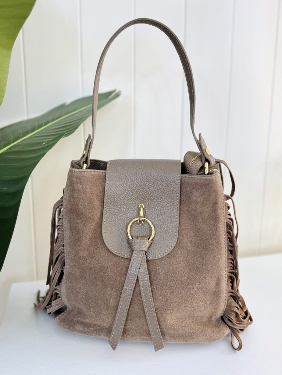 Bolso LURA Flecos Taupe