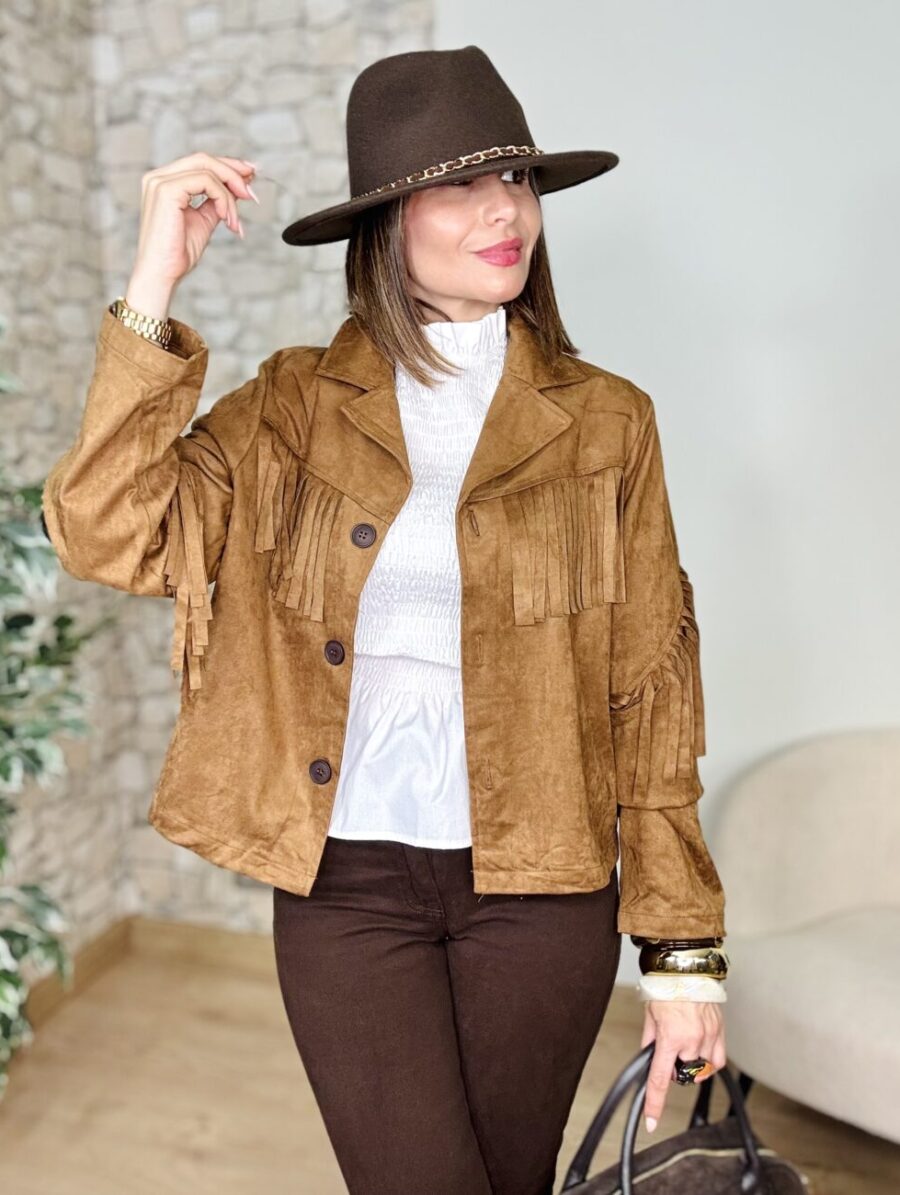 Chaqueta TEXAS Flecos Camel