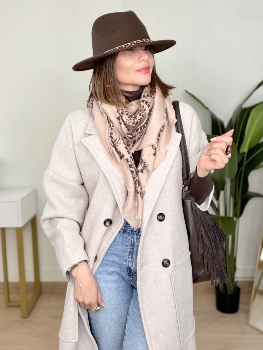 Pasmina CACHEMIRE Beige&Choco