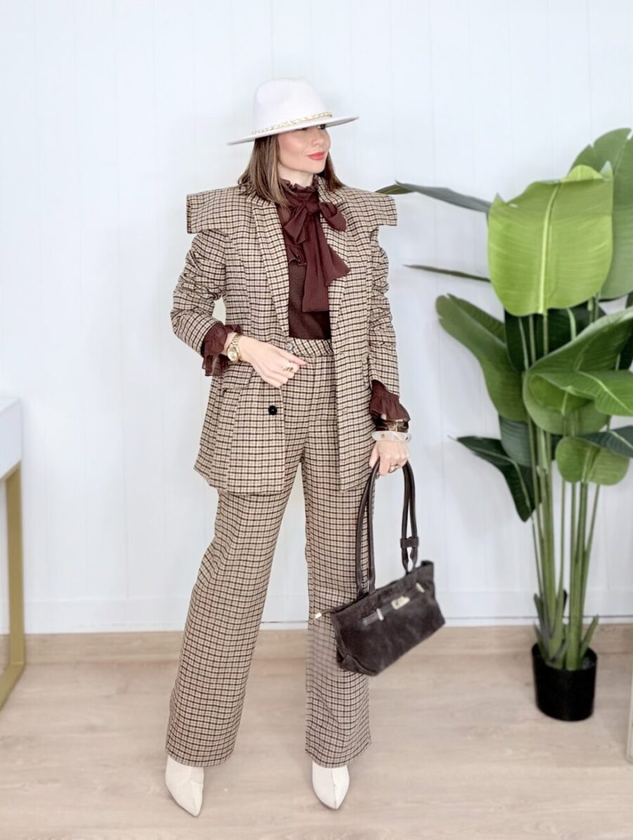 Alternative view of Pantalón GRISELLE Cuadros Choco