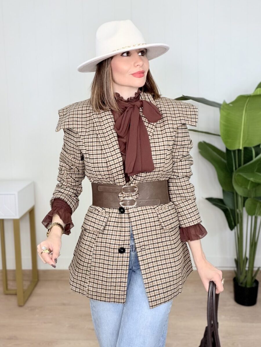 Chaqueta GRISELLE Cuadros Choco