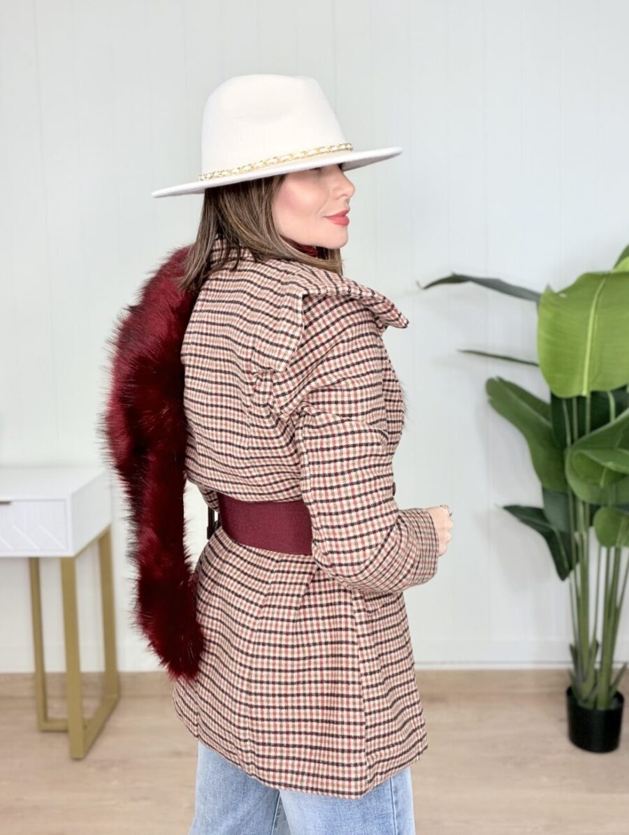 Alternative view of Chaqueta GRISELLE Cuadros Burdeos