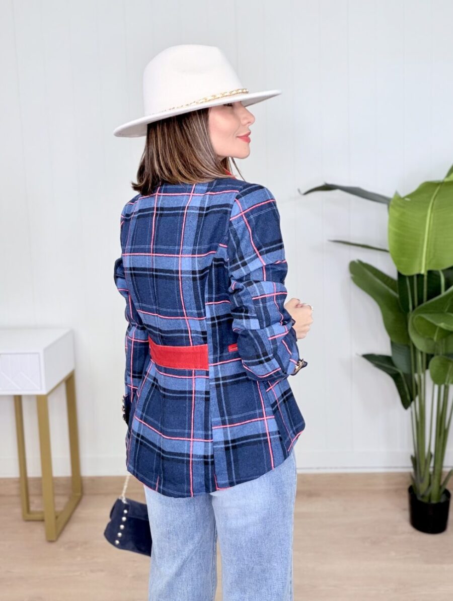 Alternative view of Chaqueta RIANA Cuadros Azul Marino