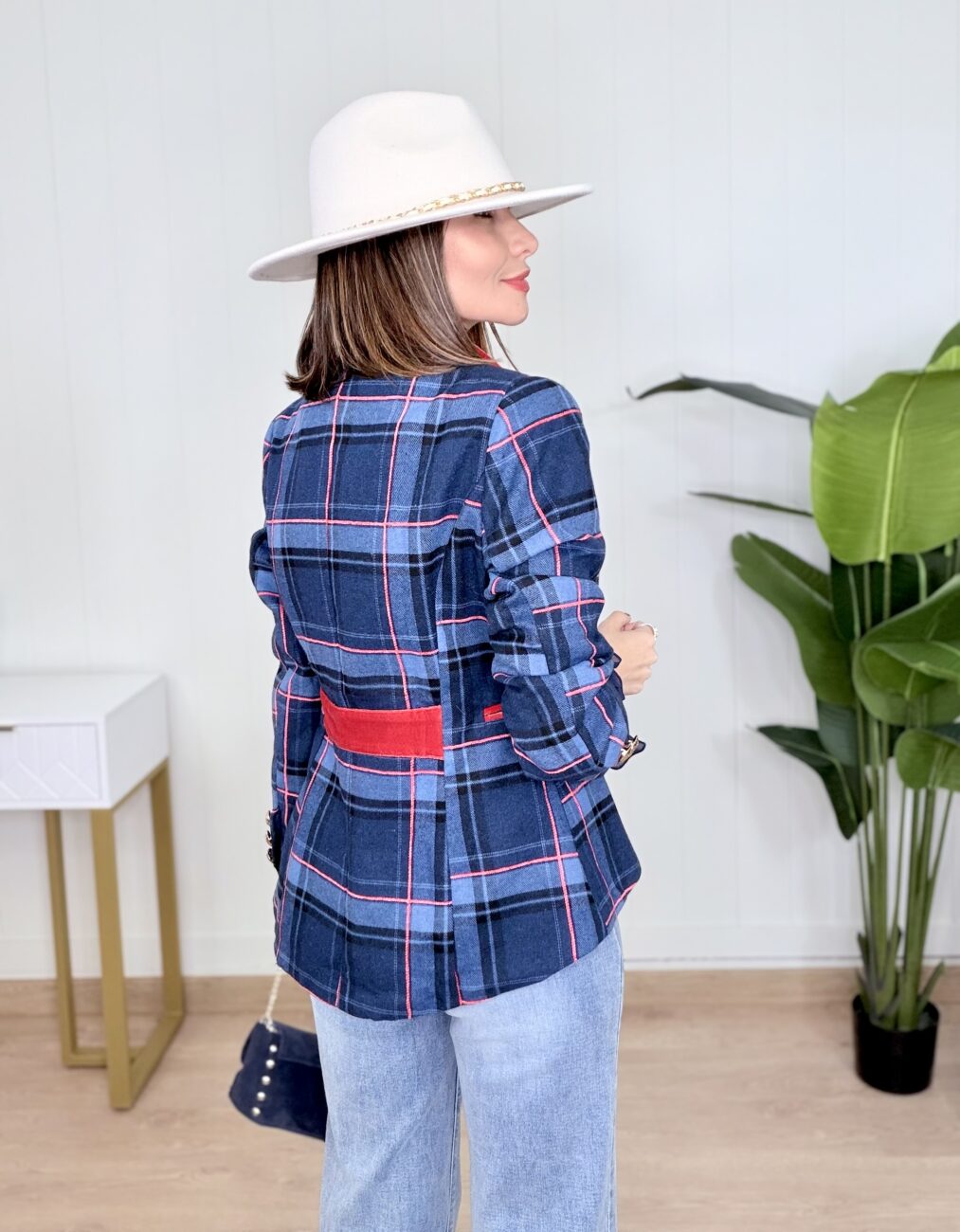 Chaqueta RIANA Cuadros Azul Marino - Imagen 2