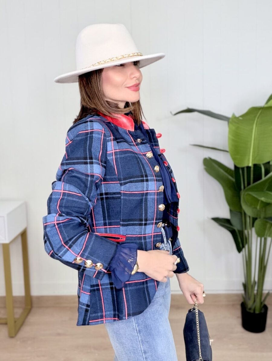 Chaqueta RIANA Cuadros Azul Marino