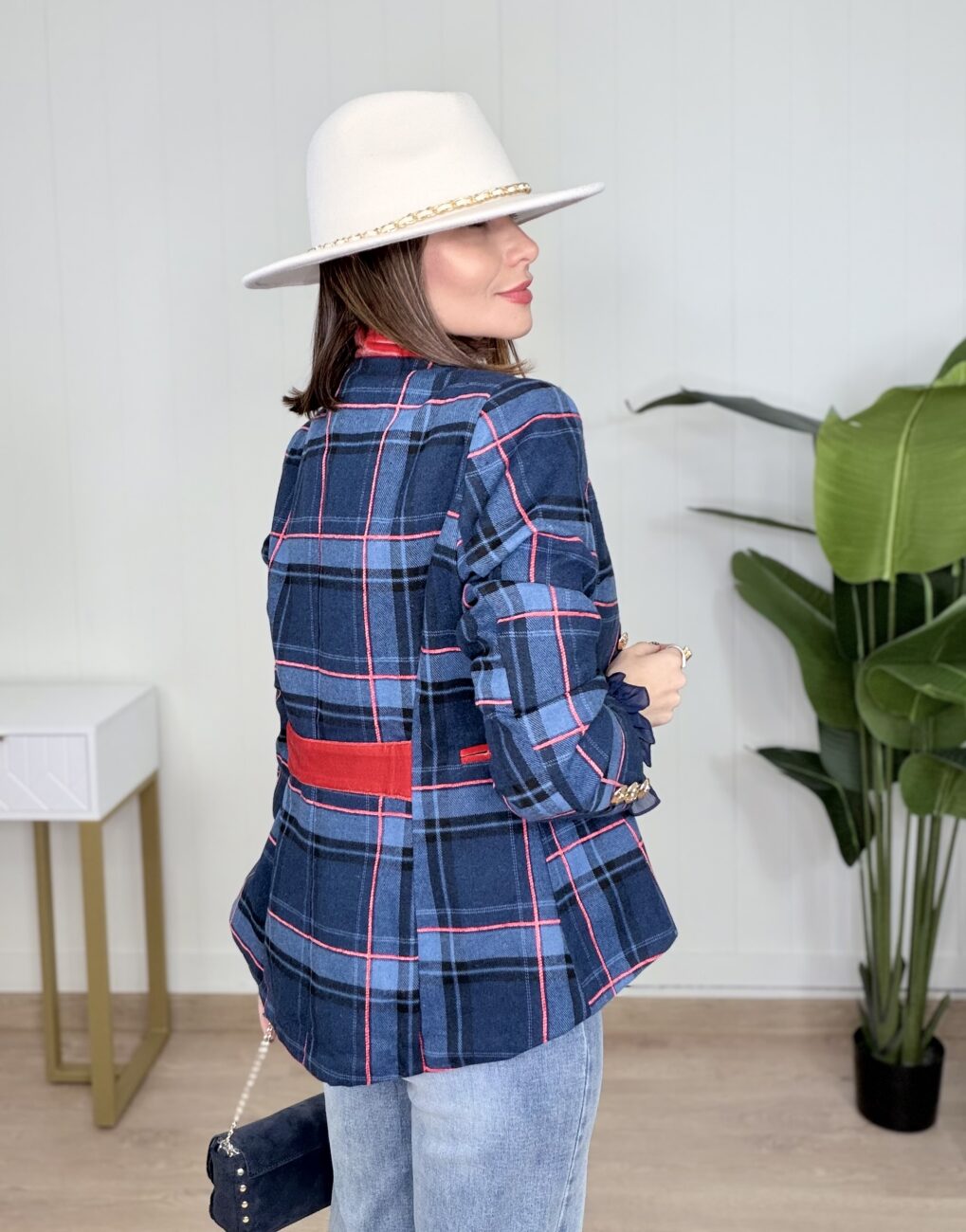 Chaqueta RIANA Cuadros Azul Marino - Imagen 4