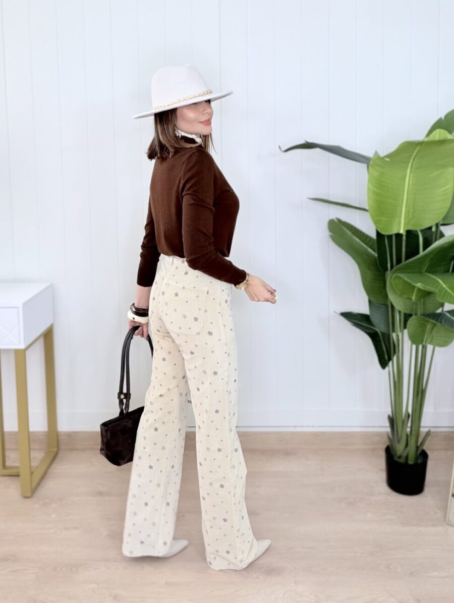 Alternative view of Pantalón JANE Micropana  Beige&Choco