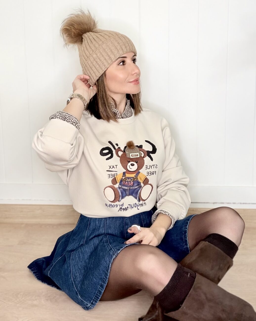 Gorrito ALLO pompón Tostado