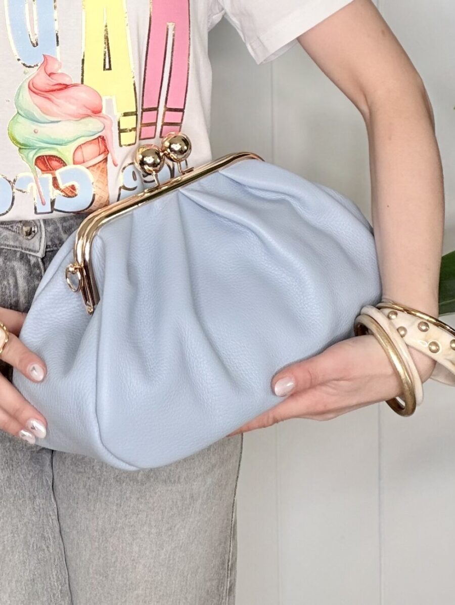 Bolso CLIA Piel Azul Clarito