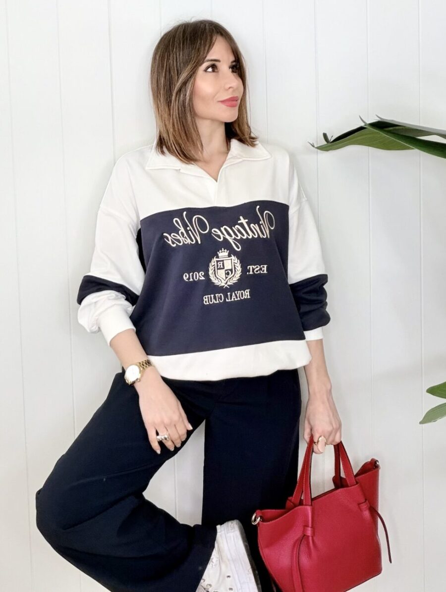 Alternative view of Sudadera ROYAL CLUB Blanco&Marino