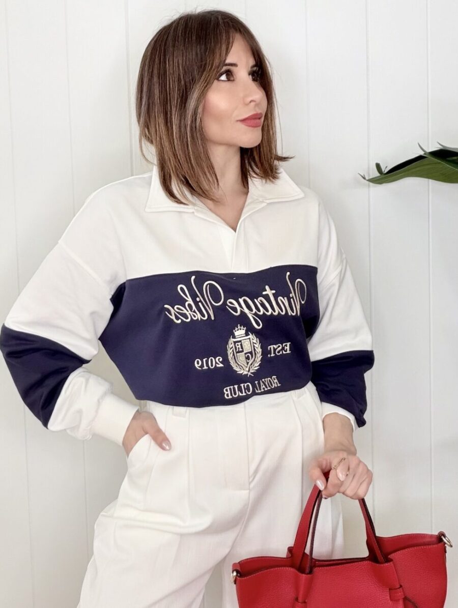 Sudadera ROYAL CLUB Blanco&Marino