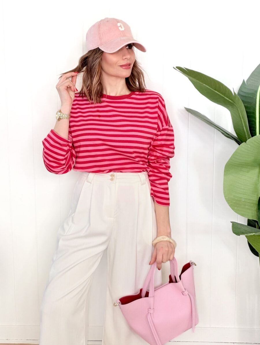 Alternative view of Camiseta MUSY Rayas Rojo&Rosa