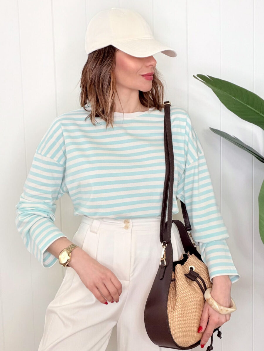 Camiseta MUSY Rayas Celeste