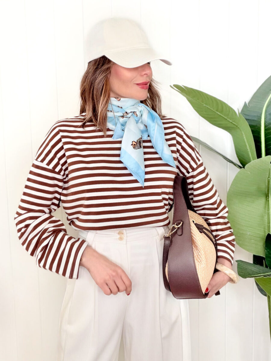 Alternative view of Camiseta MUSY Rayas Chocolate