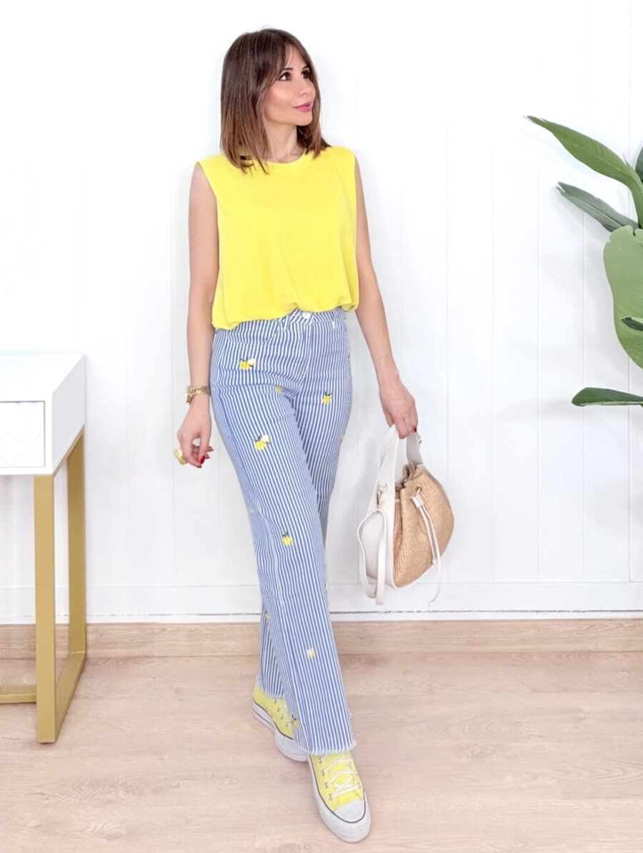 Pantalón LEMON Rayitas Azul