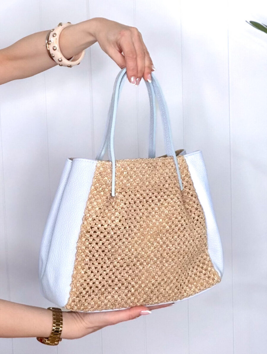 Alternative view of Capazo AZZUR Piel& Rafia Azul