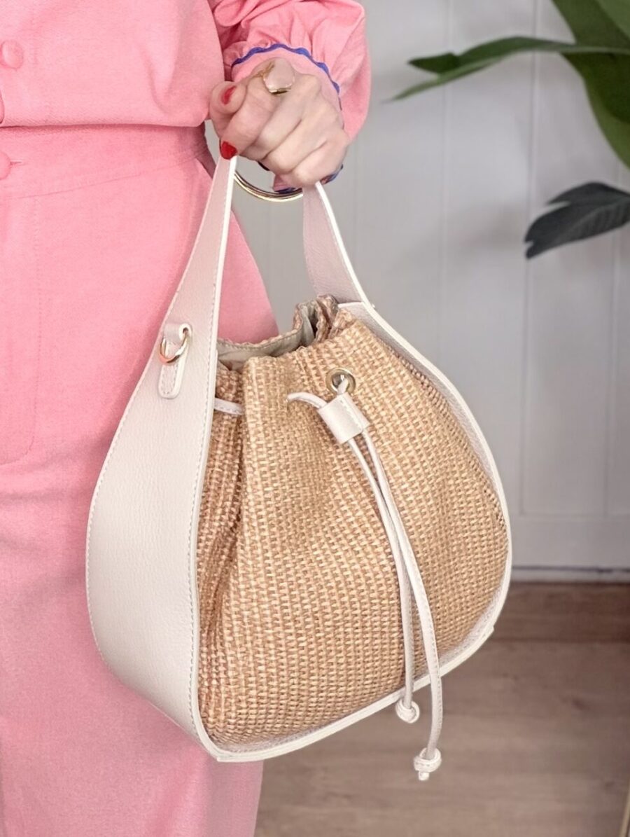 Alternative view of Bombonera SIENA Rafia&Piel Beige