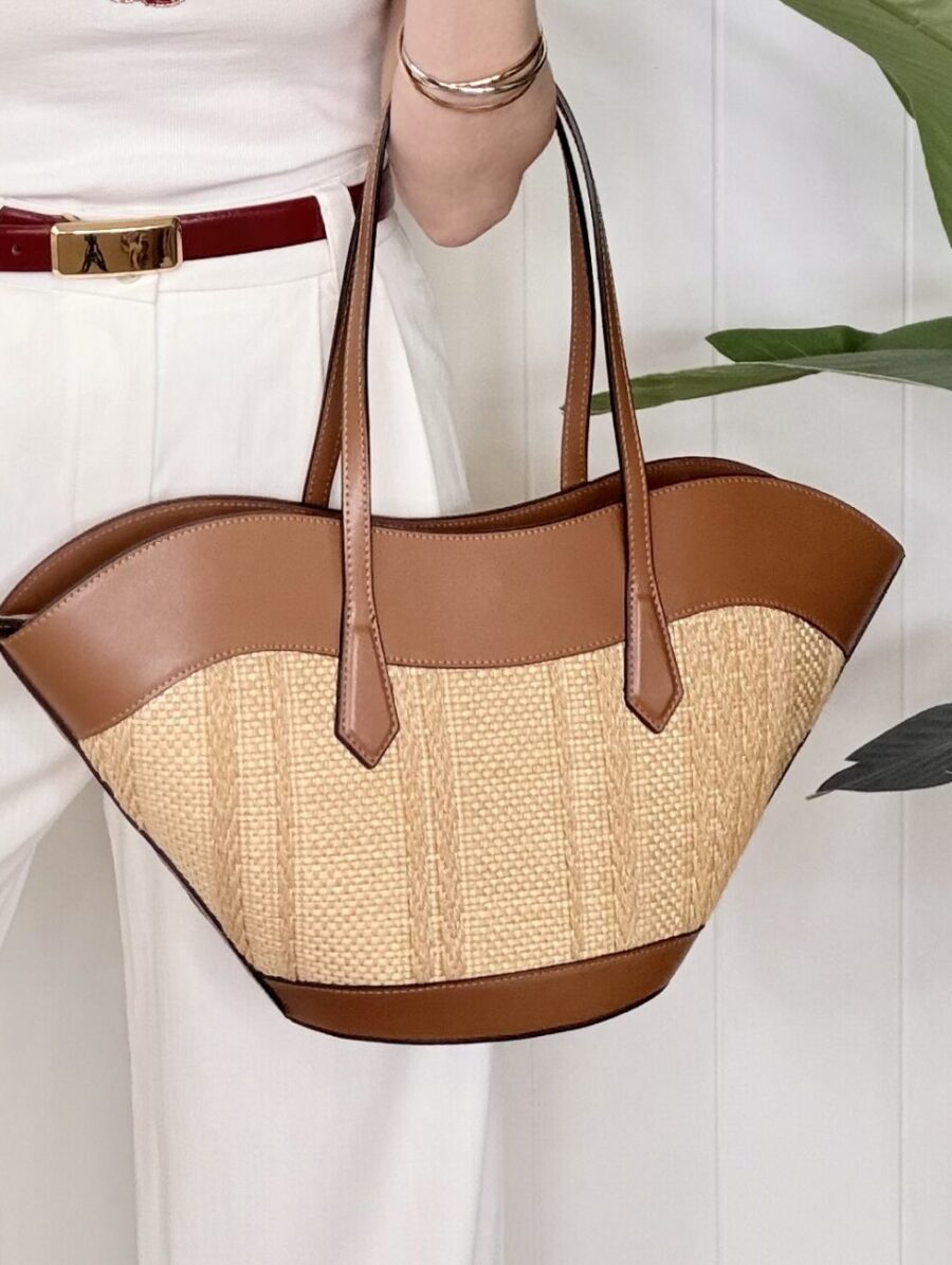 Shopper Bimaterial Piel Camel