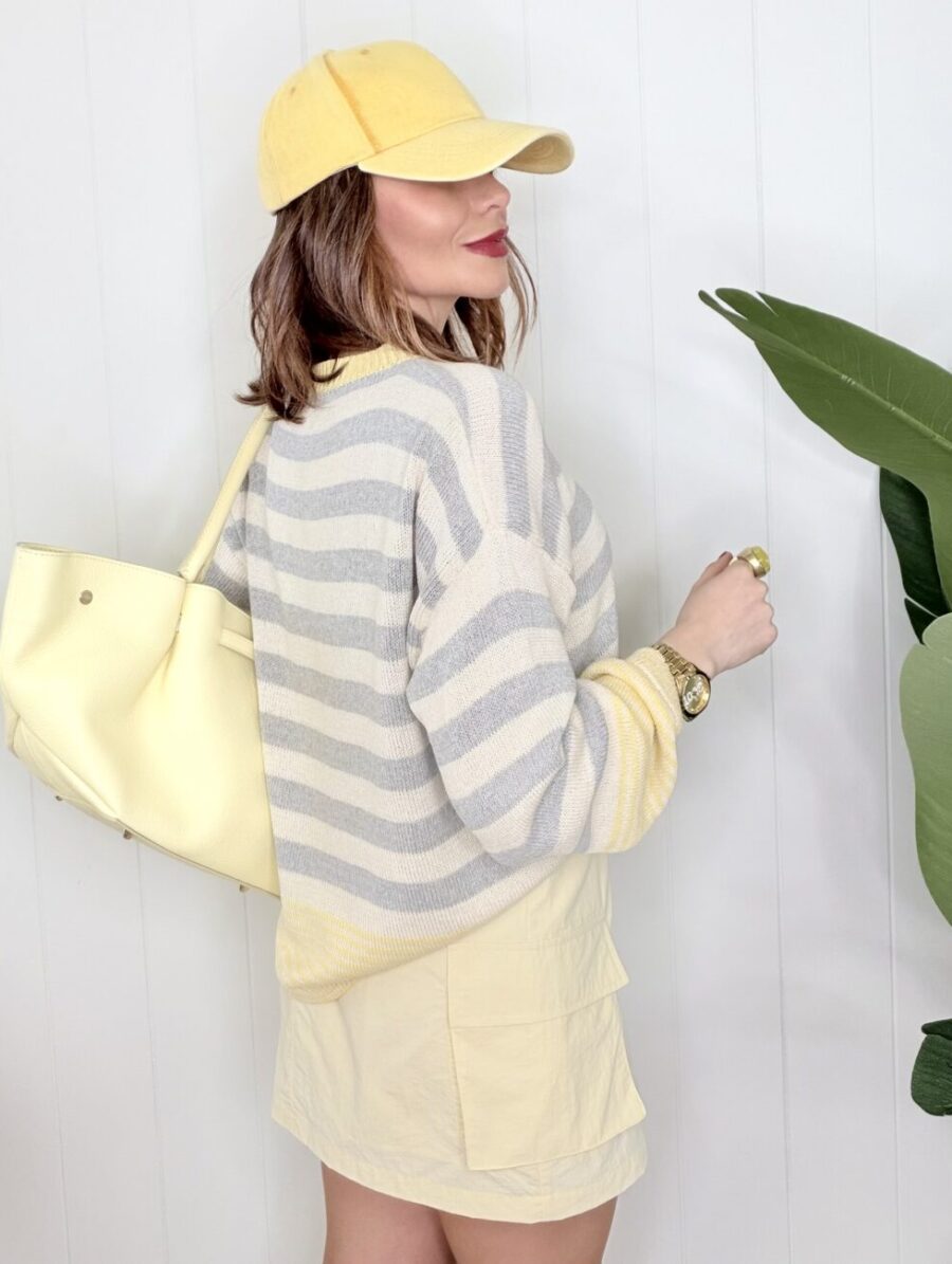 Alternative view of Suéter Punto de Hilo MARINE Gris&Amarillo