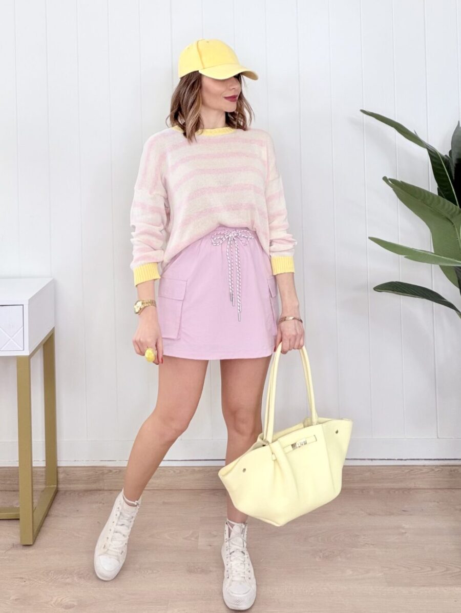 Alternative view of Suéter Punto de Hilo MARINE Rosa&Amarillo