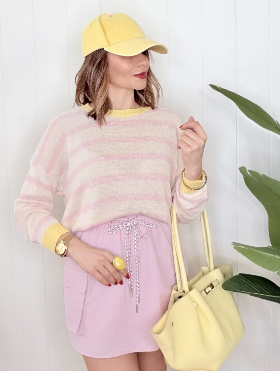 Suéter Punto de Hilo MARINE Rosa&Amarillo