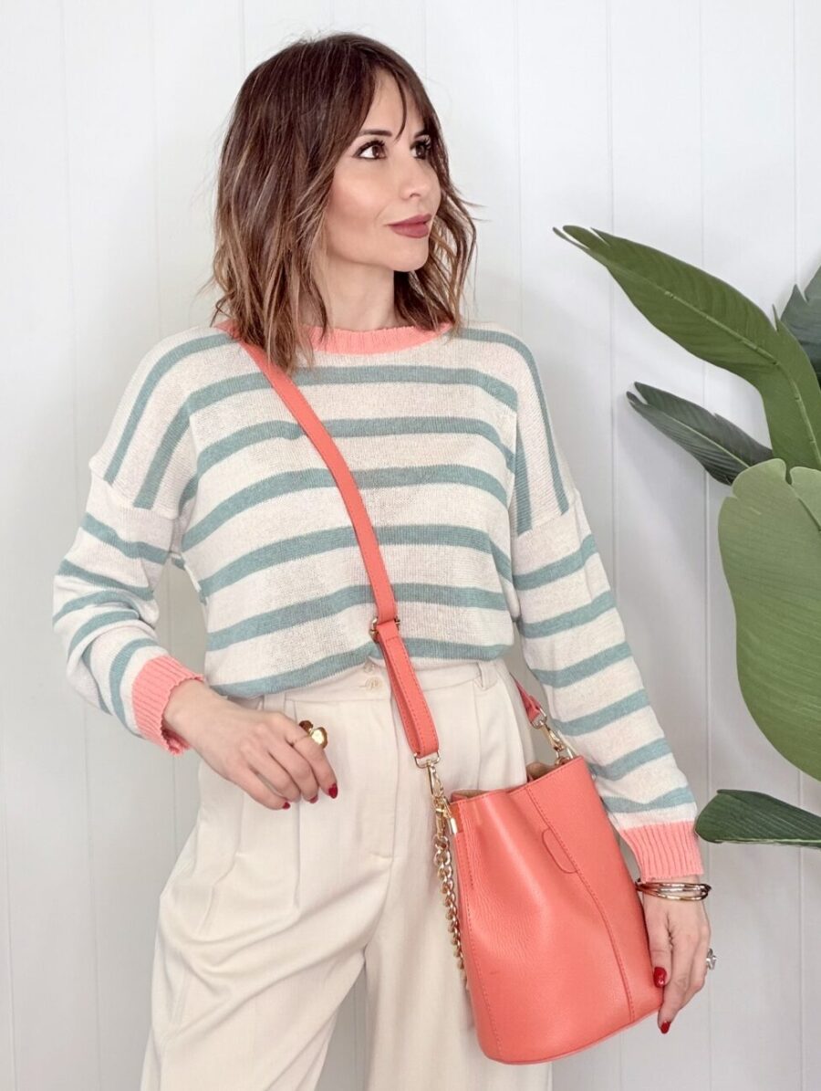 Suéter Punto de Hilo MARINE Mint&Coral