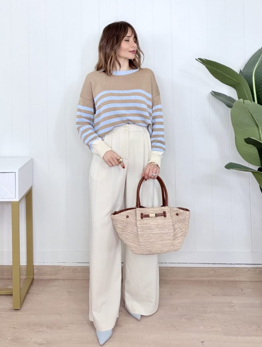 Alternative view of Suéter Punto de Hilo MARINE Camel&Azul