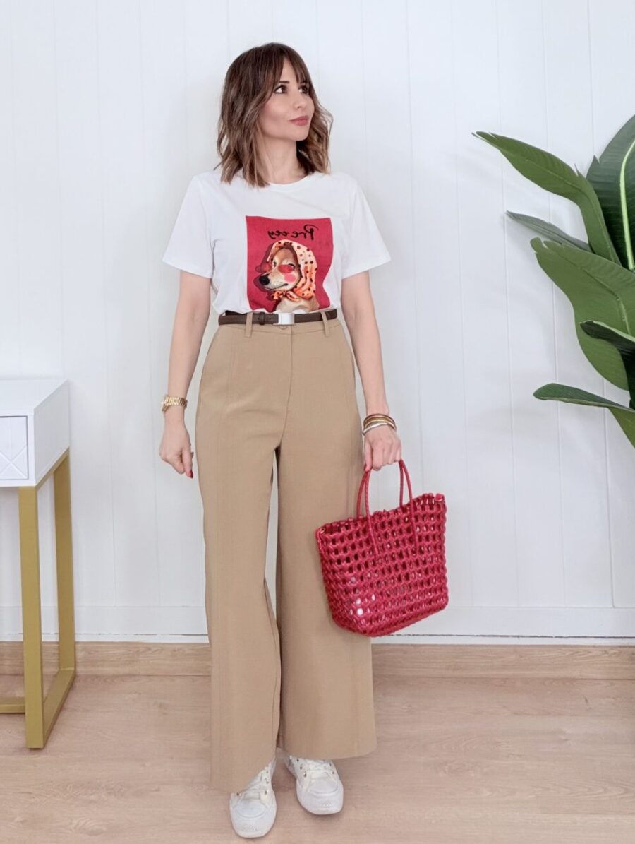 Pantalón GLENDA Cinturón Camel