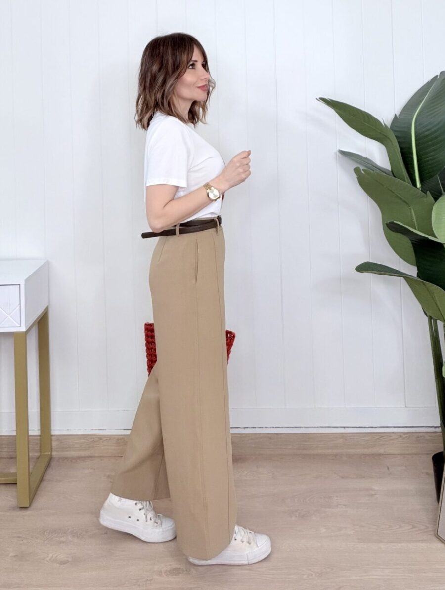 Alternative view of Pantalón GLENDA Cinturón Camel