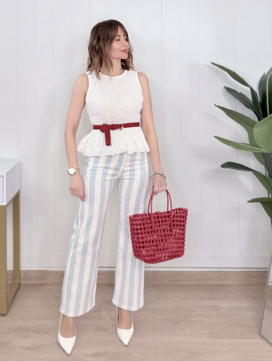 Alternative view of Jeans Crop RAYA VERTICAL Azul