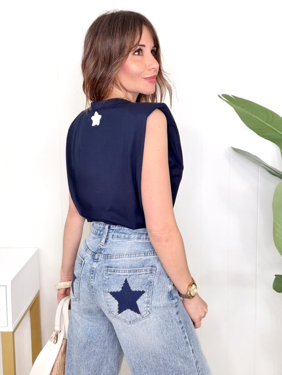 Camiseta Hombreras ALLO STAR Azul Marino