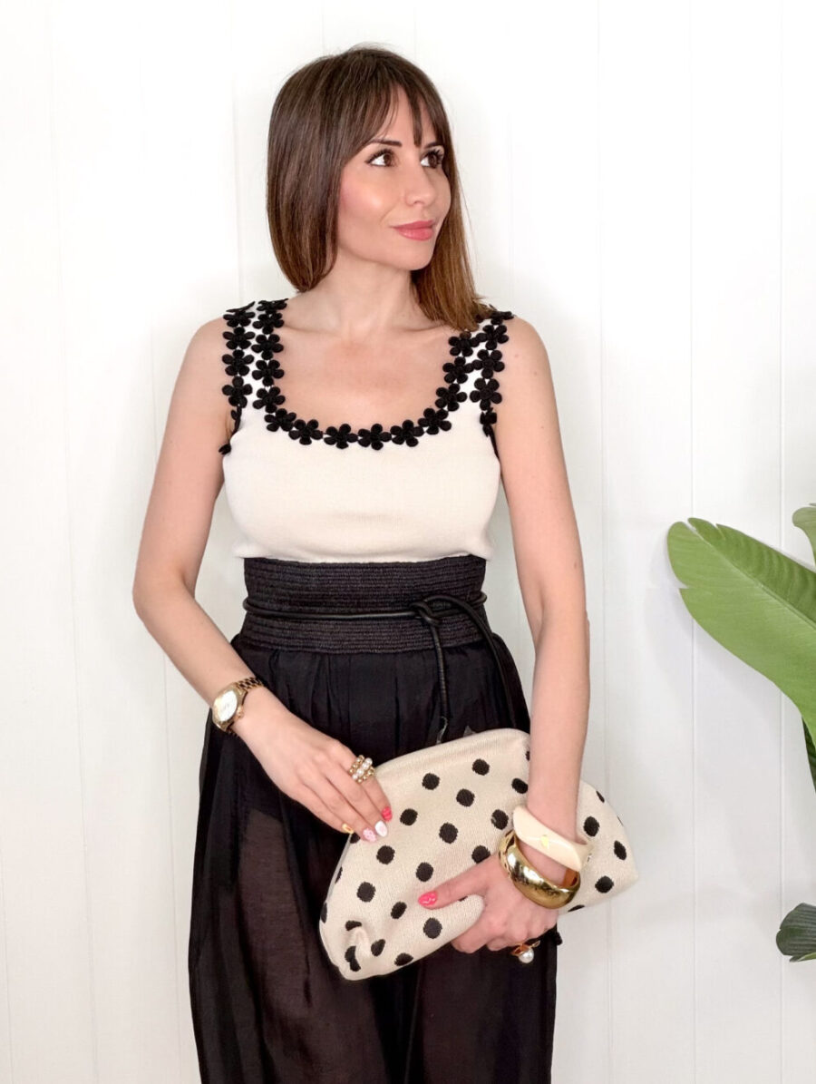 Alternative view of Top Punto PETALIA Blanco&Negro