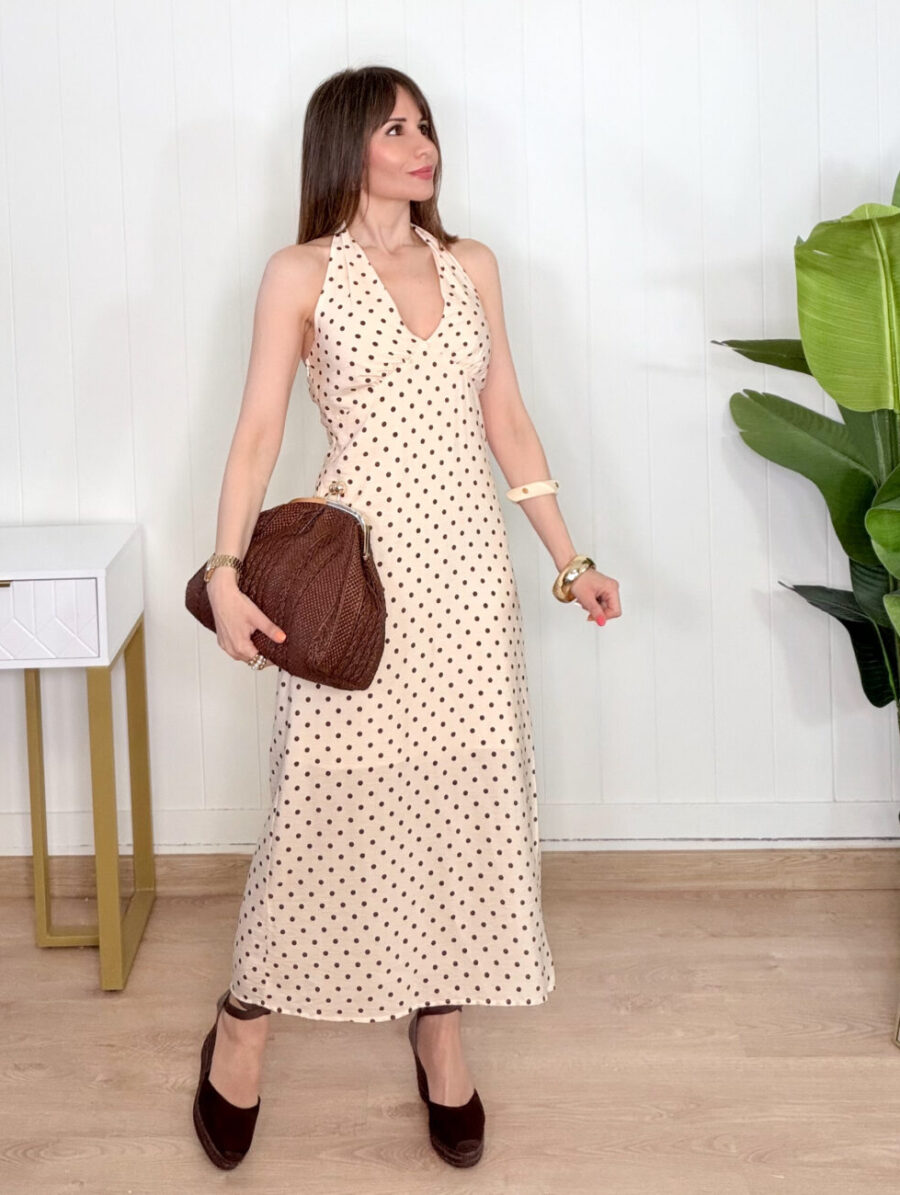 Alternative view of Vestido LUNA Topitos Beige