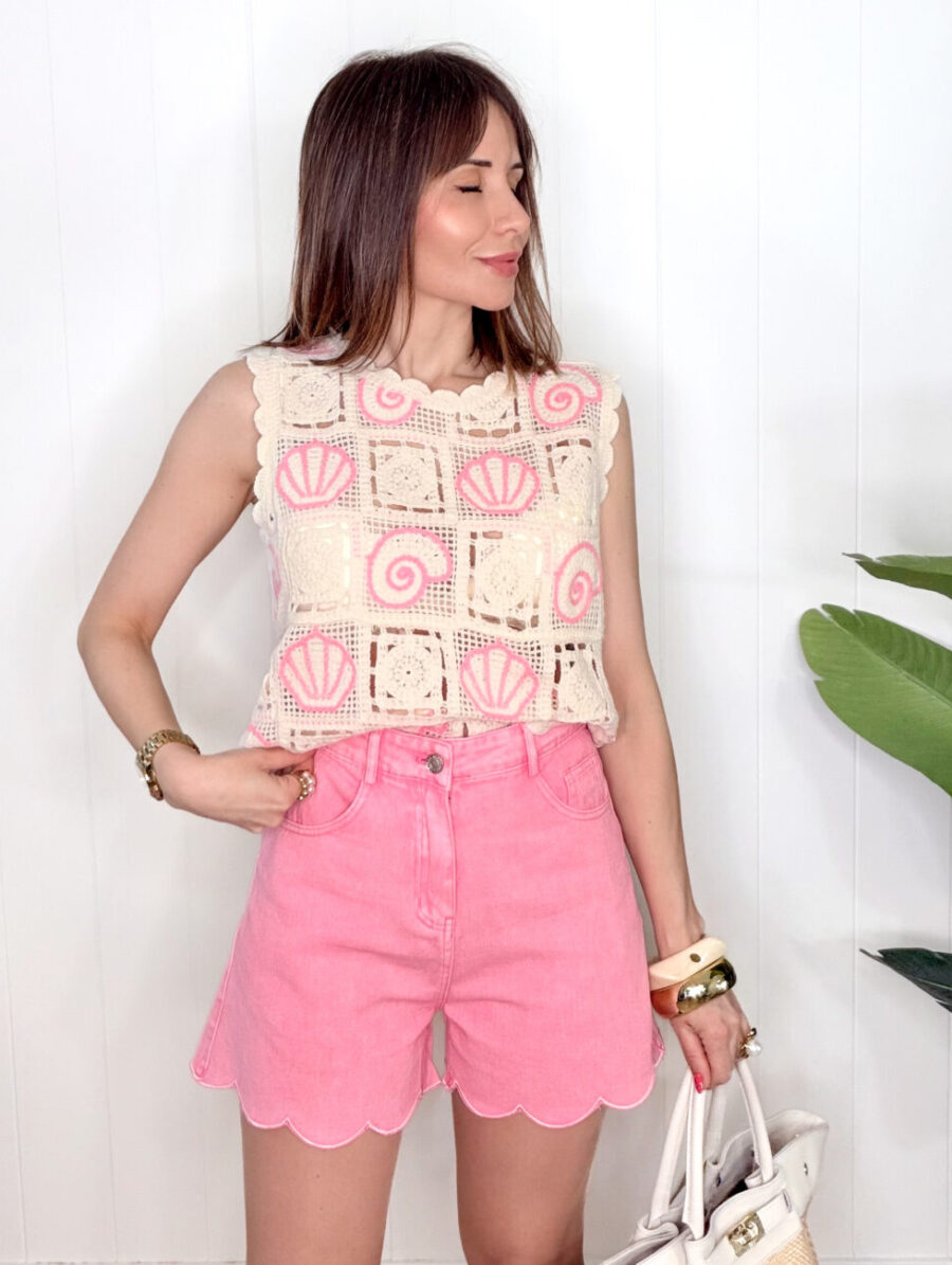 Top Crochet AMARE Rosa