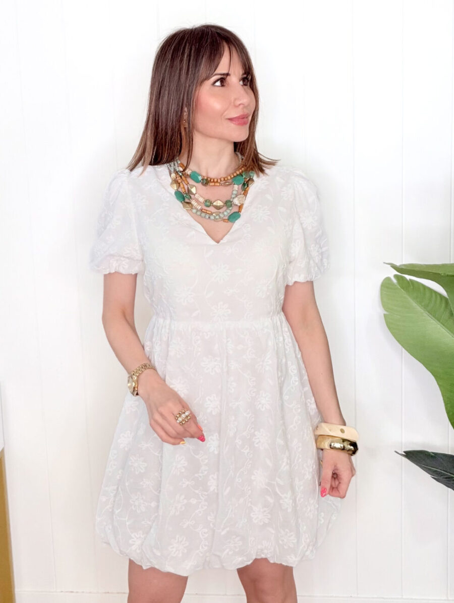 Alternative view of Vestido MATTI Bordado Blanco