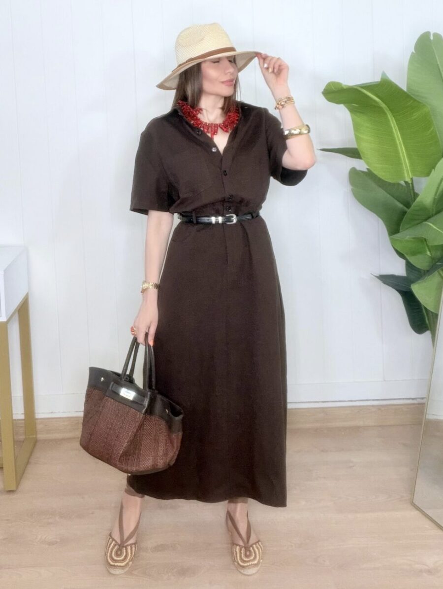 Vestid SIENA Lino Chocolate