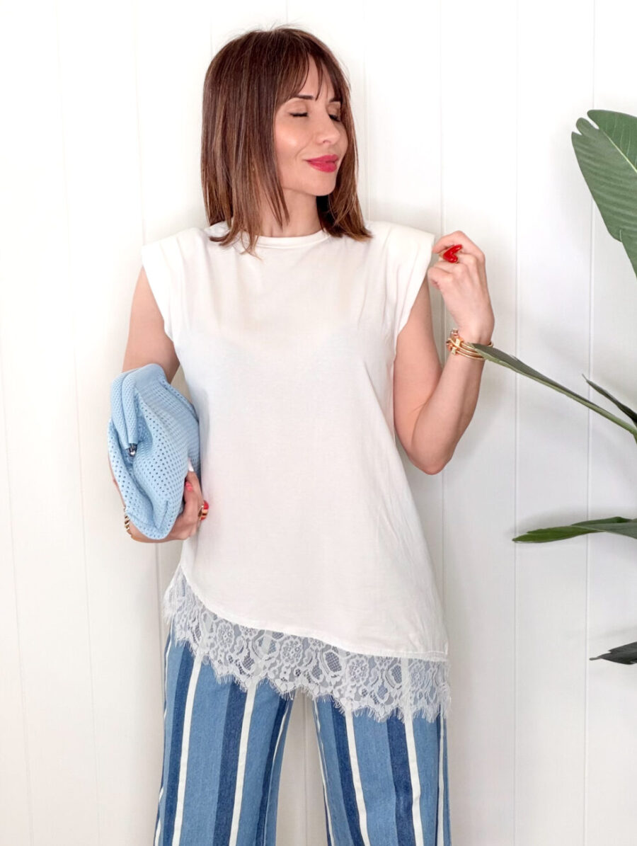 Alternative view of Camiseta Hombrera DELICE Blanca