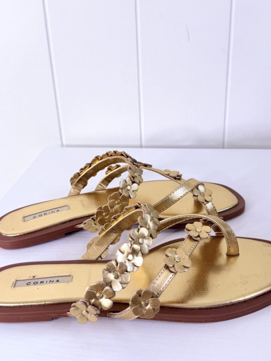 Sandalia FLOR Dorado