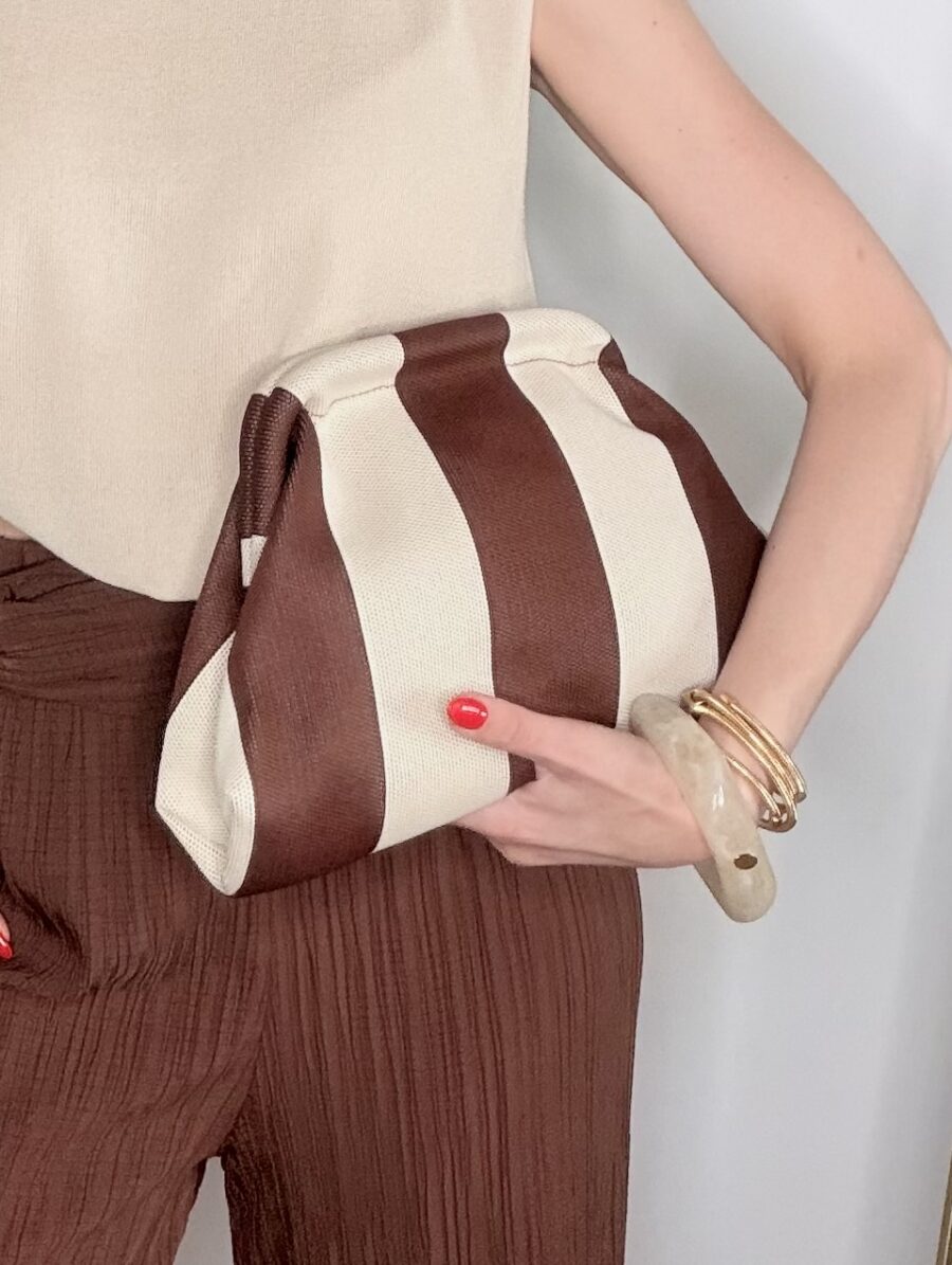 Pouch BAG Rayas Beige&Choco